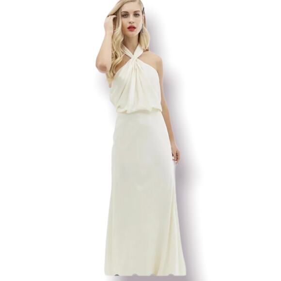 ASOS EDITION Halter Bridal Gown Wedding Dress Size 8 - Picture 1 of 3